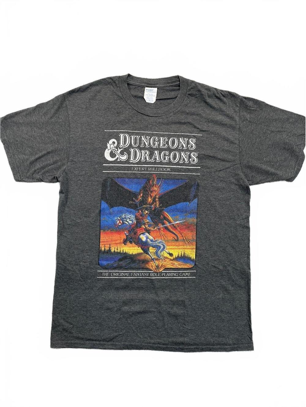 Dungeons & Dragons Shirt Mens Medium Gray Expert Rulebook Graphic T-Shirt D&D